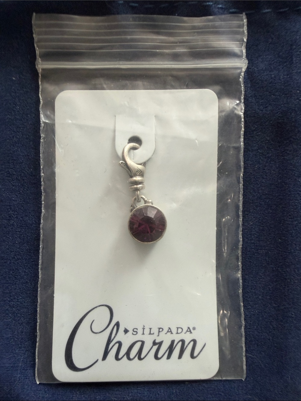 Silpada Garnet Red Crystal Charm Pendant